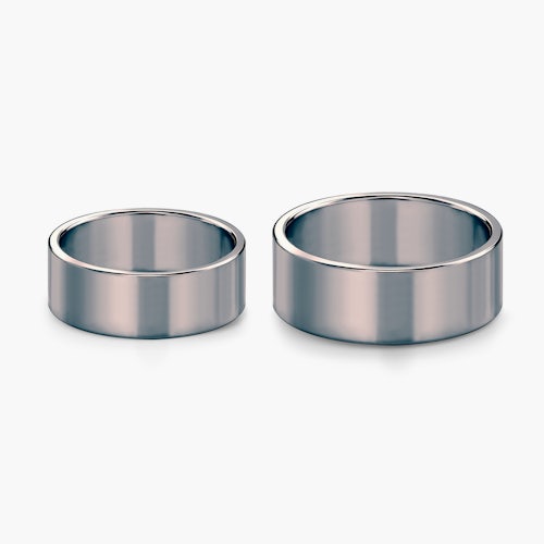 Obrączki ślubne: czarne złoto, płaskie, 7 mm
